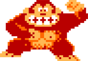 Donkey Kong 8-bit Logo PNG Vector