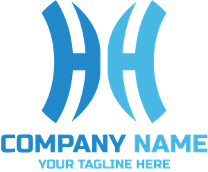 Double Blue Letter H Company Logo PNG Vector