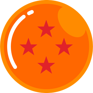 dragon ball with 4 stars Logo Vector