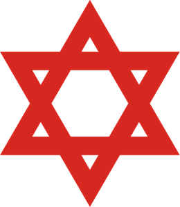 Estrella Roja de David Logo Vector