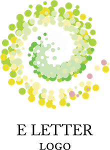 E Dot Letter Logo PNG Vector