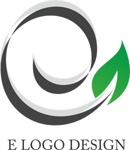 E Leaf Letter Logo Vector