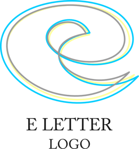 E Letter Line Drawing Logo PNG Vector