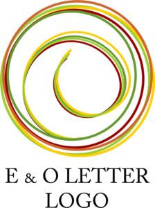 E O Letter Drawing Logo PNG Vector