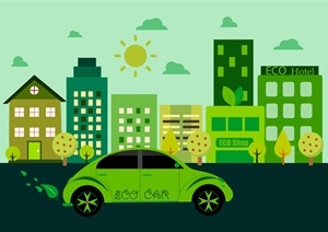 eco life concept green city decoration Logo PNG Vector