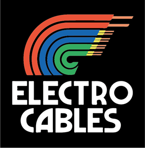 Electro Cables fondo negro Logo Vector