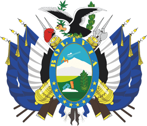 Escudo de Bolivia Coca azulada Logo Vector