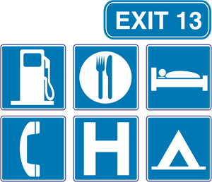 EXIT TO GAS STATION SIGN Logo Vector