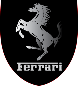 Ferrari Black-White Logo PNG Vector