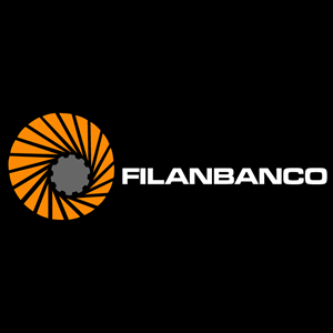 Filanbanco horizontal fondo negro Logo Vector