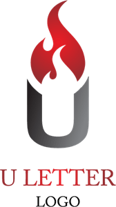 Fire U Letter Logo Vector