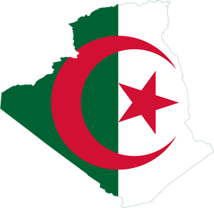 Flag map of Algeria Logo Vector