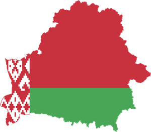 Flag map of Belarus Logo Vector