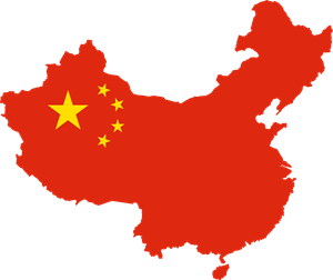 Flag map of China Logo Vector