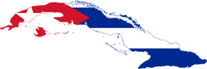 Flag map of Cuba Logo Vector