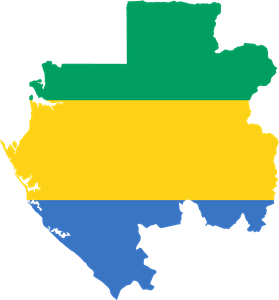 Flag map of Gabon Logo PNG Vector