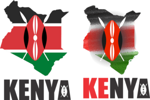 Flag map of Kenya Logo PNG Vector