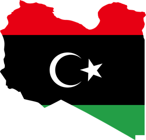 Flag map of Libya Logo Vector
