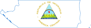 Flag map of Nicaragua Logo Vector