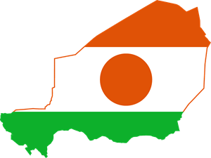 Flag map of Niger Logo Vector
