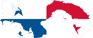Flag map of Panama Logo Vector