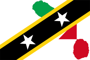 Flag Map of Saint Kitts & Nevis Logo PNG Vector