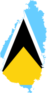 Flag Map of Saint Lucia Logo PNG Vector