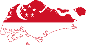 Flag map of Singapore Logo Vector