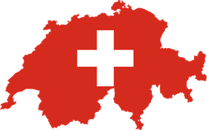 Flag map of Switzerland Logo Vector