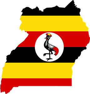 Flag map of Uganda Logo PNG Vector