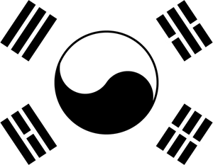 Flag of South Korea (black and white) Logo Vector