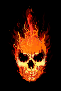 flaming skull Logo PNG Vector
