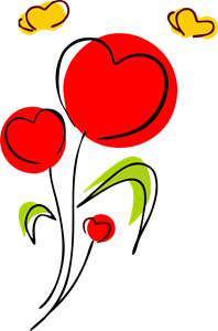 Flor de Coração Logo Vector