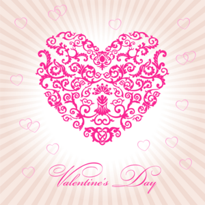 floral art heart shape valentine day Logo PNG Vector