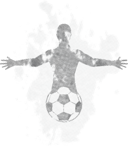 Football Player Grunge Design Logo PNG Vector