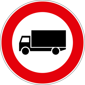 FORBIDDEN ENTRY FOR GOODS VEHICLES SIGN Logo PNG Vector