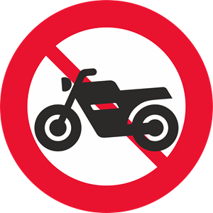FORBIDDEN FOR MOTORCYCLES SIGN Logo PNG Vector