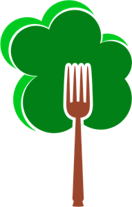 Fork Green Food Logo Vector