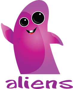 Funky Purple Kid Alien Logo Vector