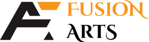 Fusion Arts Graphic Designing Cafe Logo PNG Vector