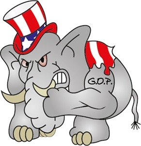 G.O.P. Republican Elephant Logo Vector