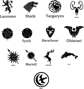 Game of Thrones - House Sigils Logo PNG Vector