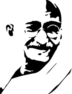 Gandhi Silhouette Logo PNG Vector