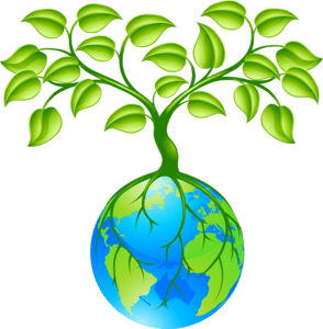 Globe with tree Logo PNG Vector