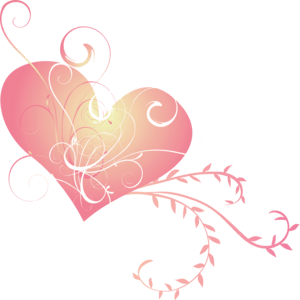 glossy pink floral retro lines heart valentine Logo PNG Vector