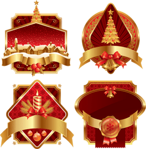 gold christmas label Logo PNG Vector