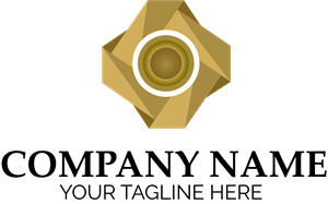Golden Abstract Company Logo PNG Vector