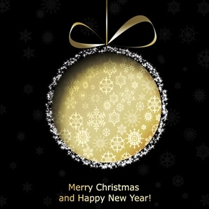 golden christmas ball elements pattern Logo PNG Vector