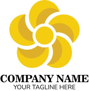 Golden Flower Company Logo PNG Vector