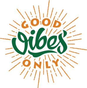 Good vibes only lettering hipster Logo Vector